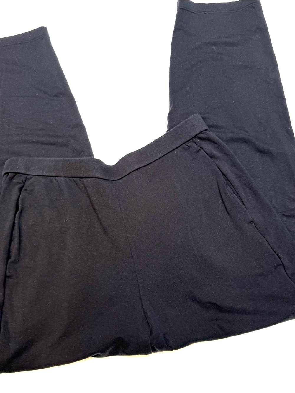 Eileen Fisher Black Knit Pull-On Jogger Pants